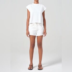 Agolde White Parker Jean Shorts for Women